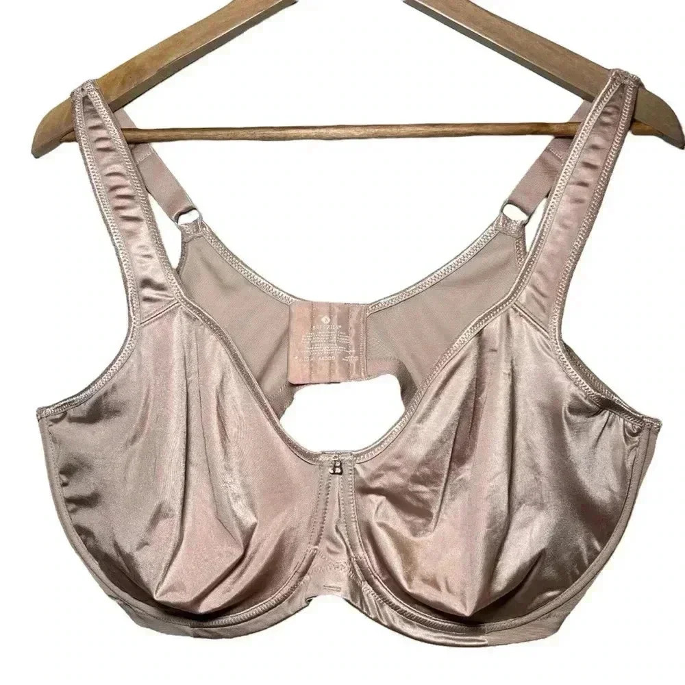 Breezies Signature Shine Unlined Underwire Support Bra Mink A639540 Size 42DDD